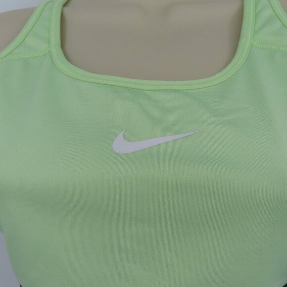 Nike Women Medium Green Gray Logo Racerback Sports Bra Wireless No Wire Athletic - Picture 4 of 11